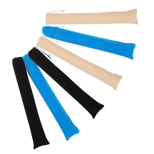 STOBAZA 6 Stück Große Samt Faltfächer Taschen mit Kordelzug Weiche Schutzhüllen für Handfächer Praktische Organizer in Schwarz und Blau für Hochzeit Party und Alltagsgebrauch von STOBAZA