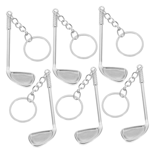 STOBAZA 6 Stück Teiliges Mini Golfschläger Schlüsselanhänger Realistische Golfclub Anhänger Kreative Taschen und Schlüsselring Deko Kompakt und Leicht als Golf Partygeschenk für Golffans von STOBAZA