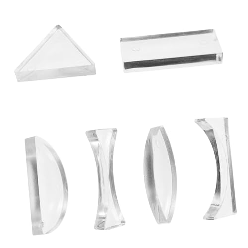 STOBAZA 6 Stück Teiliges Optisches Linsenset aus Acryl für Physikunterricht Inklusive Konvexer Konkaver Linse Sowie Dreieckiger Halbkreisförmiger und Rechteckiger Formen Robust und STOBAZA 6 Stück Teiliges Optisches Linsenset aus Acryl für Physikunterricht Inklusive Konvexer Konkaver Linse Sowie Dreieckiger Halbkreisförmiger und Rechteckiger Formen Robust und von STOBAZA
