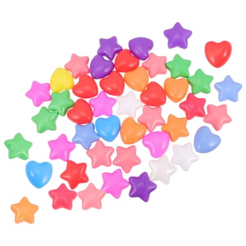 STOBAZA 60 Stück Ozeanbälle Stern- Und Herzförmige Poolbälle Partyspiel-Grubenbälle Bruchsichere Kunststoffbälle von STOBAZA