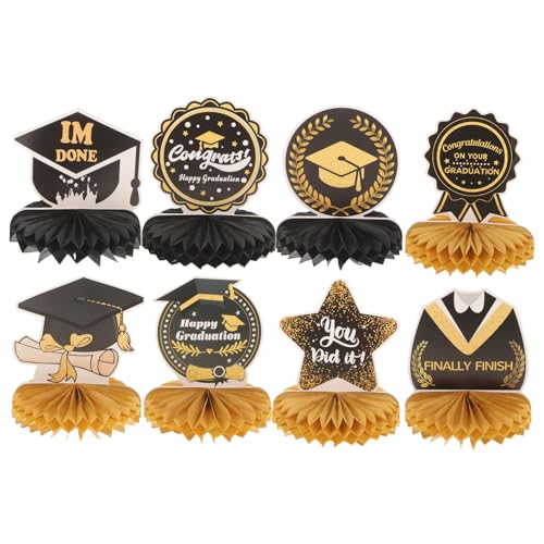 STOBAZA 8 Stück Schwarze Honeycomb Tischdekoration Teilig Graduation Party Accessoire für Abschlussfeier Deko Abschlussfeier Dekoration Klassenzimmer Party Highlight STOBAZA 8 Stück Schwarze Honeycomb Tischdekoration Teilig Graduation Party Accessoire für Abschlussfeier Deko Abschlussfeier Dekoration Klassenzimmer Party Highlight von STOBAZA