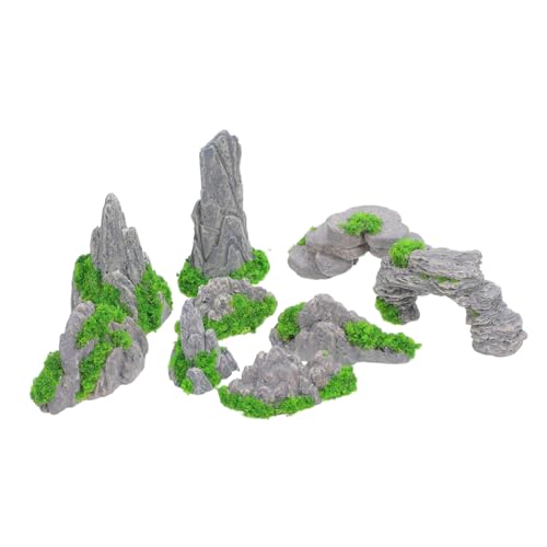 STOBAZA 9 Stück Teiliges Miniatur Zen Garten aus Hochwertigem Harz Chinesische Zen Garten Dekoration für Aquarium Terrarium und DIY Pflanzen Kompakte Bonsai Landschaftsfiguren mit von STOBAZA