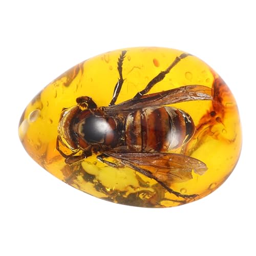 STOBAZA Bernstein Anhänger Bienen Insekten Schmuck Charm Kleine Tropfenform Leichtes Design Damen Kette Zubehör Einzigartiges Geschenk Schmuckherstellung von STOBAZA