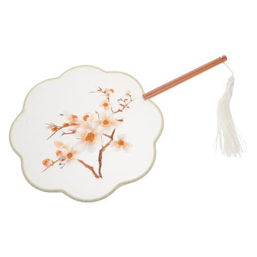 STOBAZA Bestickter Runder Chinesischer Tanzfächer mit Quaste Leichter Antiker Handfächer für Frauen Vintage Stil Requisit für Hochzeiten Bühnenauftritte und Kühlung von STOBAZA