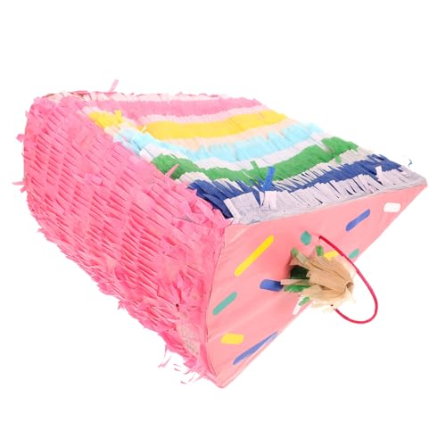 STOBAZA Bunte Pinata Deko Kuchenform für Kindergeburtstag Festival Party Lebendige Farben Robuste Papierverarbeitung als Geschenkfüllung und Festliche Spieldekoration von STOBAZA