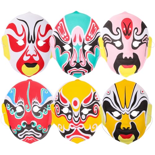 STOBAZA Chinesische Opernaufführungsmasken 6 Stück Beflockte Cosplay-Maske Sichuan-Opernmasken Gesichtswechsel-Partymasken Maskerademasken Cosplay-Kostüm Für Partyzubehör von STOBAZA