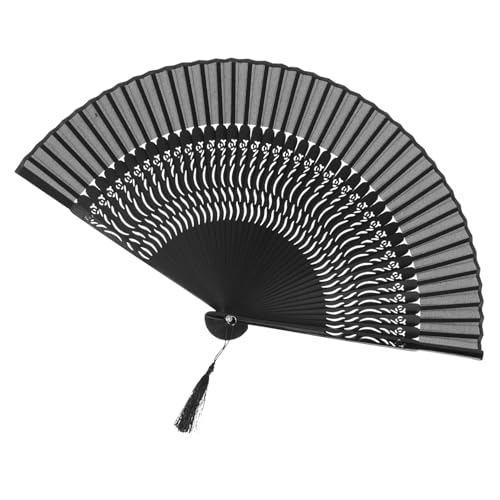 STOBAZA Faltbarer Chinesischer Tanzfächer mit Hohlschnitzerei Bambusknochen Leichtes Handfächer Retro stil für Hochzeit Party Bühne Dekoration Fanspitzendesign von STOBAZA