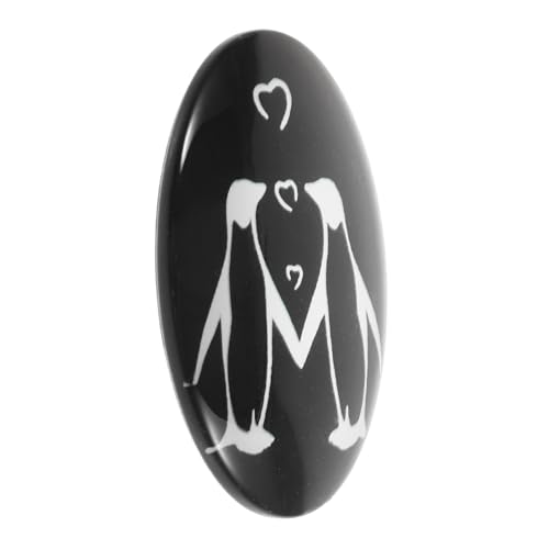 STOBAZA Glas-pinguin-umarmung Deko aus Stabilem Glas und Papier Kleine Pinguin-kieselstein-figur als Symbol für Liebe und Positivität als Geschenk zum Valentinstag Wohnraumdekoration von STOBAZA