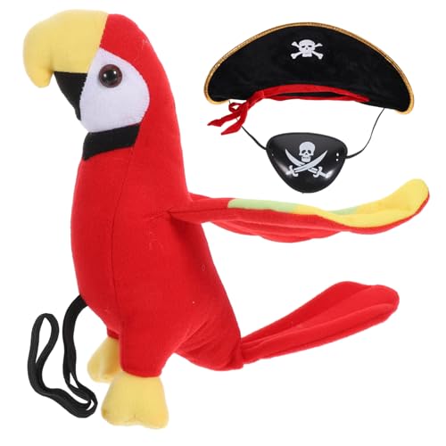 STOBAZA Halloween Piratenkostüm mit Piratenhut Augenklappe und Papagei Teiliges Piraten Party Zubehör für Karneval Cosplay Maskerade und Piraten Mottoparty STOBAZA Halloween Piratenkostüm mit Piratenhut Augenklappe und Papagei Teiliges Piraten Party Zubehör für Karneval Cosplay Maskerade und Piraten Mottoparty von STOBAZA
