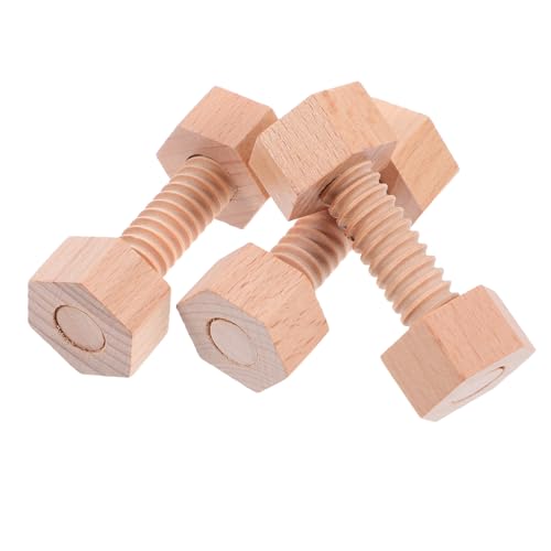 STOBAZA Holz Schraubspielzeug Teilig für Kleinkinder Feinmotorik und Hand Auge Koordination Sicheres Langlebiges Baumaterial Interaktives Konstruktionsspielzeug für Eltern Junge Mädchen von STOBAZA