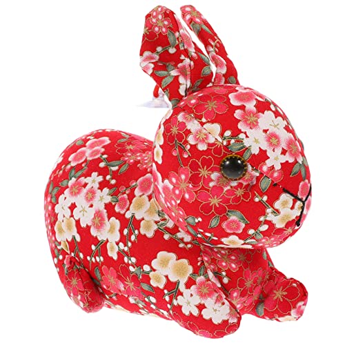 STOBAZA Jahr des Hasen-Maskottchens Plüschhase hasenfiguren Flauschige Kuscheltiere Desktop-Spielzeug Kaninchen-Spielzeug für Neue Jahr Kaninchen Spielzeug Schreibtisch Dekorationen von STOBAZA
