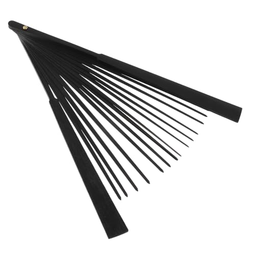 STOBAZA Klappbarer Fächerrahmen aus Holz Stabiles DIY Handfächer Gestell Leichtes Bastelmaterial für Faltbare Handfächer Schwarz Zubehör für Kreative Fächergestaltung von STOBAZA