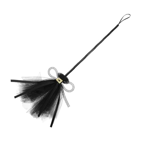 STOBAZA Kleiner Hexenbesen Halloween Party Cosplay Requisite Schwarzer Besenstiel Lustiges Kostümzubehör für Damen und Halloween Dekoration Drinnen und Draußen STOBAZA Kleiner Hexenbesen Halloween Party Cosplay Requisite Schwarzer Besenstiel Lustiges Kostümzubehör für Damen und Halloween Dekoration Drinnen und Draußen von STOBAZA