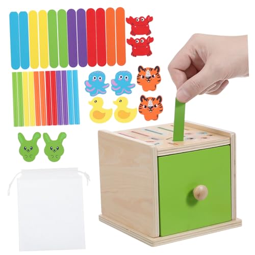 STOBAZA Montessori Holz Farb und Formen Sortierspielzeug für Kleinkinder Motorikförderndes Buntes Lernspiel zur Hand Auge Koordination und Kognitiven Entwicklung Pädagogisches Montessori von STOBAZA