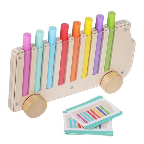 STOBAZA Montessori Holz Farbzuordnung Klassifikationsspiel für Motorik Problemlösungsförderung Tragbares Lernpuzzle für Visuelle Entwicklung und Interaktives von STOBAZA
