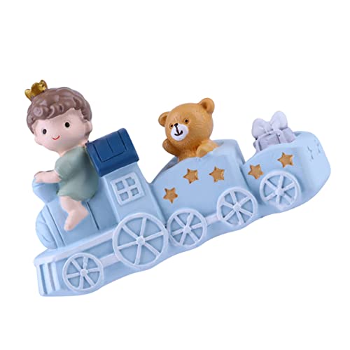 STOBAZA Niedliche Zug Kuchenfigur Tortendeko für Geburtstagstorte Cartoon Zug Dekoration Vielseitiges Essbares Kuchenornament für Kinderparty und Tischdeko von STOBAZA