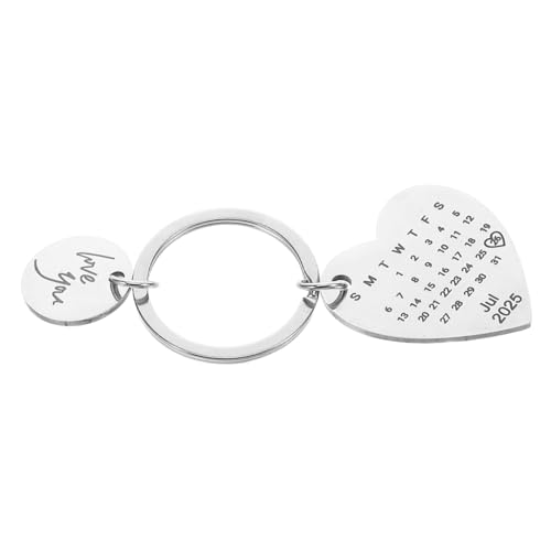 STOBAZA Personalisierter Paarkalender Zusammenpassende Paare Sachen Kalenderschlüsselkettendatum Valentine Date Teyring Hochzeitstag Schlüsselbund Silver Rostfreier Stahl STOBAZA Personalisierter Paarkalender Zusammenpassende Paare Sachen Kalenderschlüsselkettendatum Valentine Date Teyring Hochzeitstag Schlüsselbund Silver Rostfreier Stahl von STOBAZA