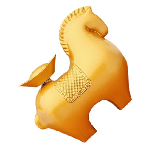 STOBAZA Pferdefigur Aus Zinklegierung Mit Barrendekor Kleine Stehende Tierskulptur Für Heimdekor Und Büroumgebung Metallenes Pferdestatue-Ornament Für Tisch Oder Regal von STOBAZA