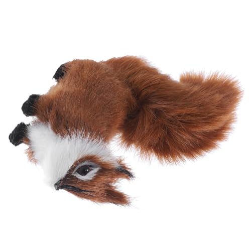 STOBAZA Plüsch Eichhörnchen Figurine Kleine Dekoration Desktop Ornament Süßes Tier Sicher Vielseitig Verwendbar Detailgetreu und Lebensecht von STOBAZA