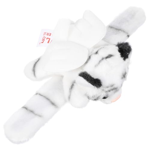 STOBAZA Plüsch Slap Bracelet mit Fliegendem Weißem Tiger Weiches Tier Armband Langlebiges Party Komfortabel und Einfach zu Tragen für Dschungel Themenfeiern und Dekoration von STOBAZA