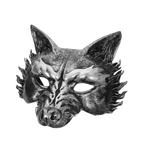 STOBAZA Realistische Halbgesichts Wolfsmaske für Erwachsene Atmungsaktive Tier Masquerade Maske für Halloween Cosplay und Maskenball Partys Bequeme Passform für Männer und Frauen STOBAZA Realistische Halbgesichts Wolfsmaske für Erwachsene Atmungsaktive Tier Masquerade Maske für Halloween Cosplay und Maskenball Partys Bequeme Passform für Männer und Frauen von STOBAZA