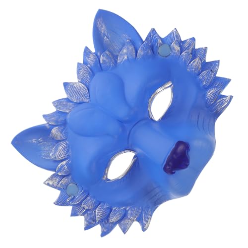 STOBAZA Realistische Löwenmaske PU Schaum für Erwachsene Elastische Passform Weiche Tiermaskerade für Karneval Halloween Cosplay und Party mit Augenöffnungen Blau von STOBAZA