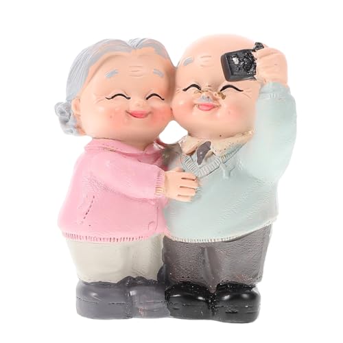 STOBAZA Resin Großeltern Figurine Kuchen Topper Oma Opa Tortenfigur Geburtstag Jubiläum Party Dekoration Geschenkidee für Liebende und Familie von STOBAZA