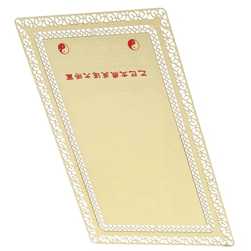 STOBAZA Taoist Feng Shui Amulettkarte aus Kupfer Wu Goldkarte Schutz und Glücksbringer Kompakte Feng Shui Dekoration für Alltag und Persönliche Gegenstände von STOBAZA