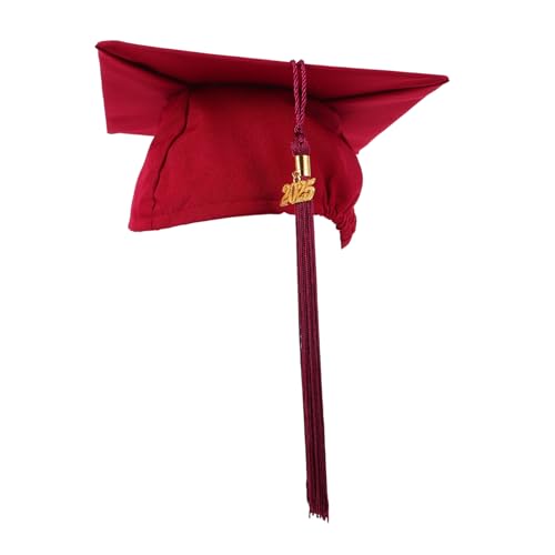 STOBAZA Bequeme Graduiertenkappe Mit Gummiband Und Quaste 2025 College-mütze Dunkelrot Traditioneller Stil STOBAZA Bequeme Graduiertenkappe Mit Gummiband Und Quaste 2025 College-mütze Dunkelrot Traditioneller Stil von STOBAZA