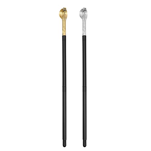 2 Stücke Schlangen Zepter Halloween Zauberstab Kinder Kobra Figur Königsstab Stab Teufel König Cosplay Gehstock für Karneval Fasching Motto Party Gothic Kostüm Zubehör von STOBOK