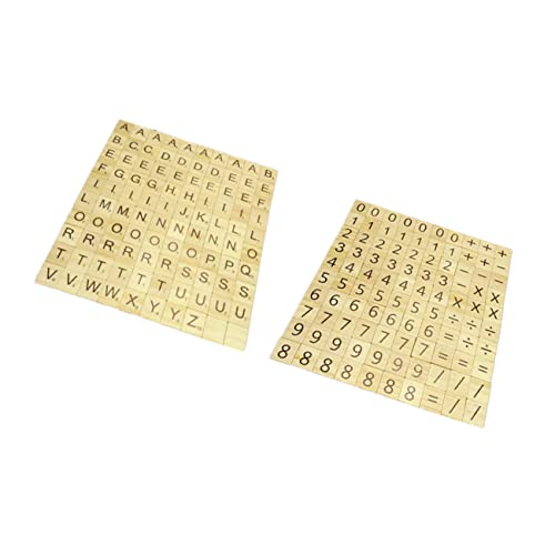 STOBOK 1 200 Stück Holzhandwerk Englische Alphabet-Chips Zahlenchips Holzspäne Buchstabe Hölzern Kind von STOBOK