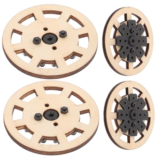 STOBOK 1 Satz Holzspielzeugräder Teile Rad Klein Rc-car-räder Aus Holz Spielzeugreifen Fürs Auto Räder Für Spielzeugautos Autospielzeugreifen Für Teenager 4 Stück von STOBOK