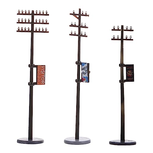 STOBOK 1 Satz Mikrolandschaft selber Machen Laterne Telegrafenmast Modell Modellbau Beleuchtung trepenbeleutung Modelle von Straßentelegrafenmasten Sandtisch Telegrafenmasten Plastik von STOBOK