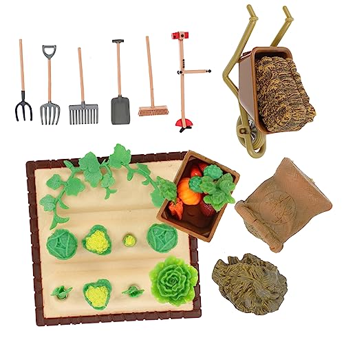 STOBOK Gemüsefeld-landschaftsmodell-kit 16-teiliges Mini-szenen-schmuck-Plastik-szenenmodell Für Fotografie-Requisiten von STOBOK