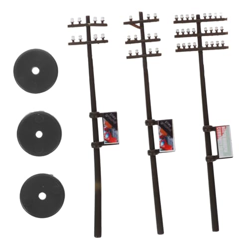 STOBOK 1 Satz Telefon mast Modell Stangen Dioramenbedarf Mini-Scheinwerfer Pole Zugtisch Miniatures mikrolandschaft Styling Mikrotelegrafenmasten Telegrafenmasten DIY-Modell Abs von STOBOK