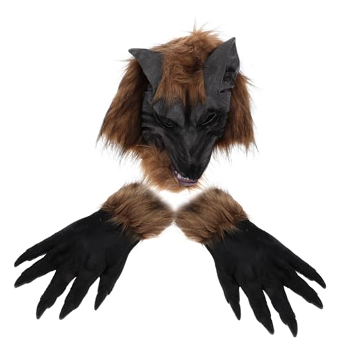 STOBOK 1 Satz Werwolf- Maskenhandschuhe Wolfskopfmaske Gruselige Tiermaske Erwachsene Cosplay Klauenhandschuhe Werwolf Streichmaske masken Halloween STOBOK 1 Satz Werwolf- Maskenhandschuhe Wolfskopfmaske Gruselige Tiermaske Erwachsene Cosplay Klauenhandschuhe Werwolf Streichmaske masken Halloween von STOBOK