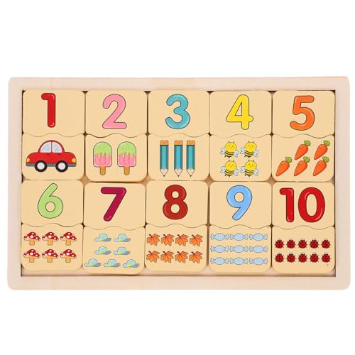 STOBOK 1 Set Holz- -Spielzeug Für Kleinkinder 1–10 Zahlenrätsel Sortierer Zählform Stapelspiel Vorschulspielzeug Tierform Lernpuzzle-Spielzeug Für Kinder von STOBOK