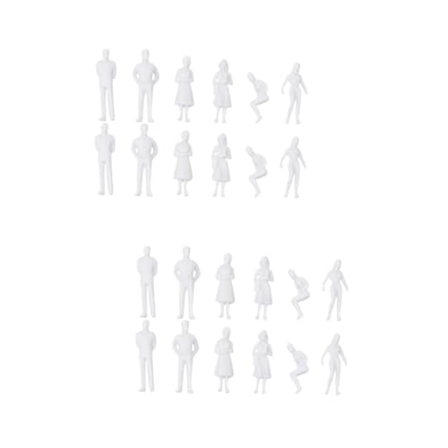 10 Sätze Modellbau Figuren Modellbau Landschaft Modelle Menschen Zahlen Miniaturfigur Schurke Statue Weiß von STOBOK