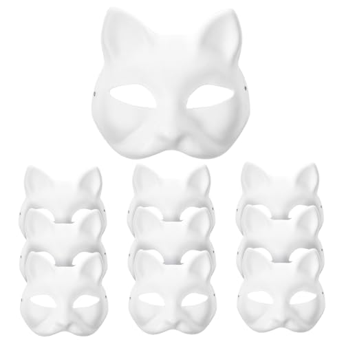 STOBOK 10 Stück Blanko-Papiermaske Bemalbar Maskerade-Katze Blanke Gesichtsmaske Unbemalte Katzenmasken Schwarze Katze Cosplay-Zubehör Katze Cosplay-Party-Gesichter STOBOK 10 Stück Blanko-Papiermaske Bemalbar Maskerade-Katze Blanke Gesichtsmaske Unbemalte Katzenmasken Schwarze Katze Cosplay-Zubehör Katze Cosplay-Party-Gesichter von STOBOK