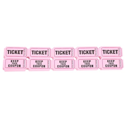 STOBOK 100 Stück Rosafarbene Tombola-Tickets Doppelrolle Karneval Messe Split-The-Pot Fortlaufend Nummerierte Tombola-Tickets Für Events Eintrittsklasse Belohnung Spendenaktionen von STOBOK