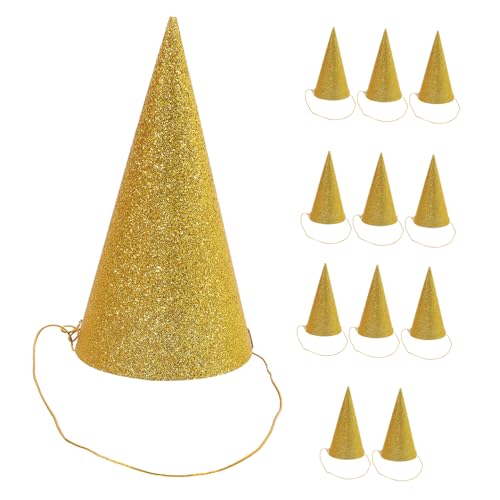 STOBOK 12stücke - -hüte Für Geburtstagsfeiern Goldene Partyhüte Für Mädchen Und Erwachsene Dekoration Für Festliche Anlässe Und Feiern von STOBOK