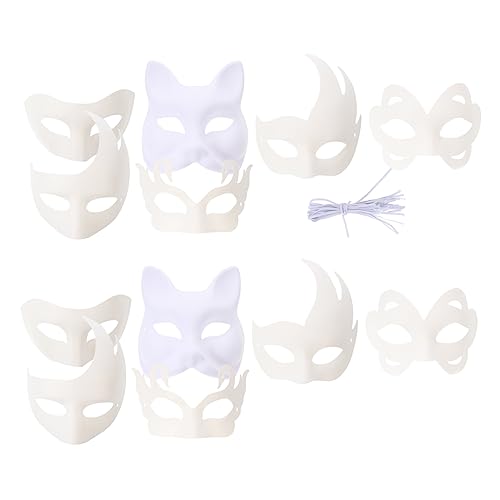 STOBOK 12stücke Handbemalte Masken Teiliges Weiße Papiertiermasken Für Karneval Halloween Cosplay Partys Kreative Bastelmasken Für Erwachsene STOBOK 12stücke Handbemalte Masken Teiliges Weiße Papiertiermasken Für Karneval Halloween Cosplay Partys Kreative Bastelmasken Für Erwachsene von STOBOK