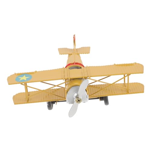 STOBOK 1stk Flugzeugmodell Flugzeug-skulptur Wooden Toys Hubschrauber Weihnachten Flugzeugornament Aus Metall Vintage Flugzeugdekor Ebene Für Ornament Lebensmittel Schreibtisch Eisen von STOBOK