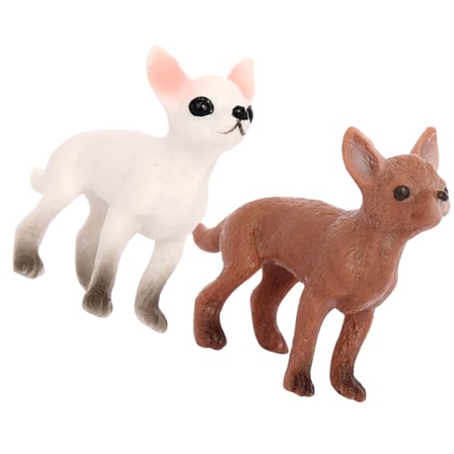 STOBOK 2 Mini-Hundefiguren Realistisches Welpenmodell Miniatur-Tierspielzeug Aus Kunststoff Für Puppenhaus Kuchendekoration Lernspielzeug von STOBOK