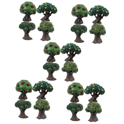 STOBOK 20 STK Simulation Apfelbaum Mini-Gartendekoration Miniatur-Straßenbäume Zugdekor Ornament Modelle Miniaturbaum Mini-Bäume zum Basteln künstlich Zubehör Pflanze Bahn Baummodell Harz von STOBOK