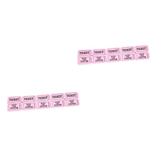 STOBOK 200 STK Lotterie-Ziehungsscheine Etiketten Papieranhänger Schild Fahrkarte Tickets für die Tombola Partykarten Papiertickets Kinokarten Flugblatt Eintrittskarten Zubehör Los Rosa von STOBOK