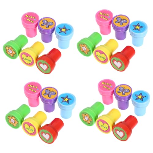 STOBOK 24 Stück Cartoon-Stempel Stempel prägen Schmetterlingsfiguren Geburtstag Briefmarken Gefälligkeiten für Gartenpartys kleine Briefmarken Kindermarken Schmetterlingshandwerk Plastik von STOBOK