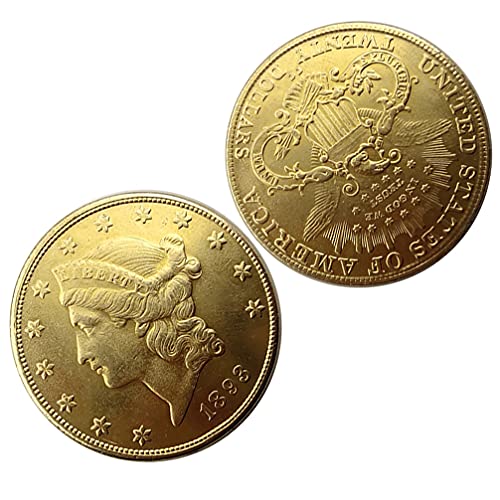 STOBOK 2Pcs Antike Gedenkmünze USA Vereinigten Staaten Amerikanischen Liberty Dollar Münze Retro Alten Münzen Sammeln Souvenir Geschenk ( Goldene ) von STOBOK