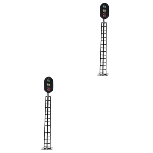 STOBOK 2St modellbahn Lichter ampelschirm signalpfeife Züge und Zubehör Mini-Ampel scheibengardinen Mini-Signallichtmodell Sandtisch-Layout-Dekor scheinen Material Requisiten schmücken von STOBOK