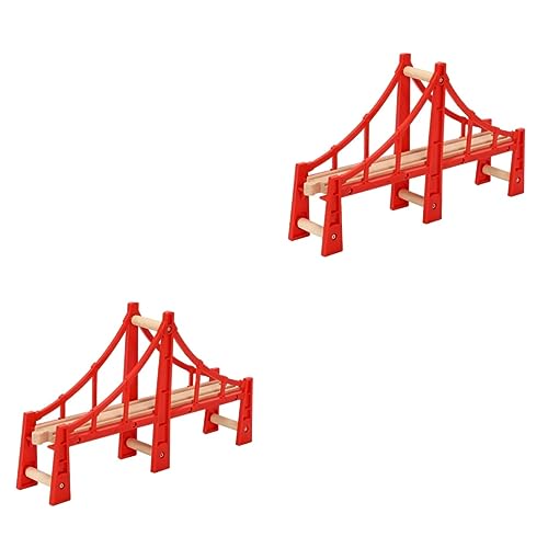 STOBOK 2st Spur Überführungsbrücke Modell Spielzeug Eisenbahnbrücke Aus Holz Spielzeug Zugböcke Holzbahngleis Puzzle-Spielzeug Aus Holz Bulk-Spielzeug Für Kinder Plastik Zubehör Schüttgut von STOBOK